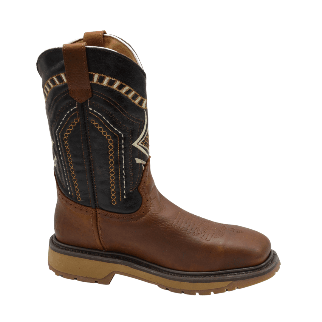 Sb5001 Bota Silver Bull Punta Cuadrada Steel Toe Cafe Rustico Horma Ee Amplia-Se Recomienda Medio Numero Menos