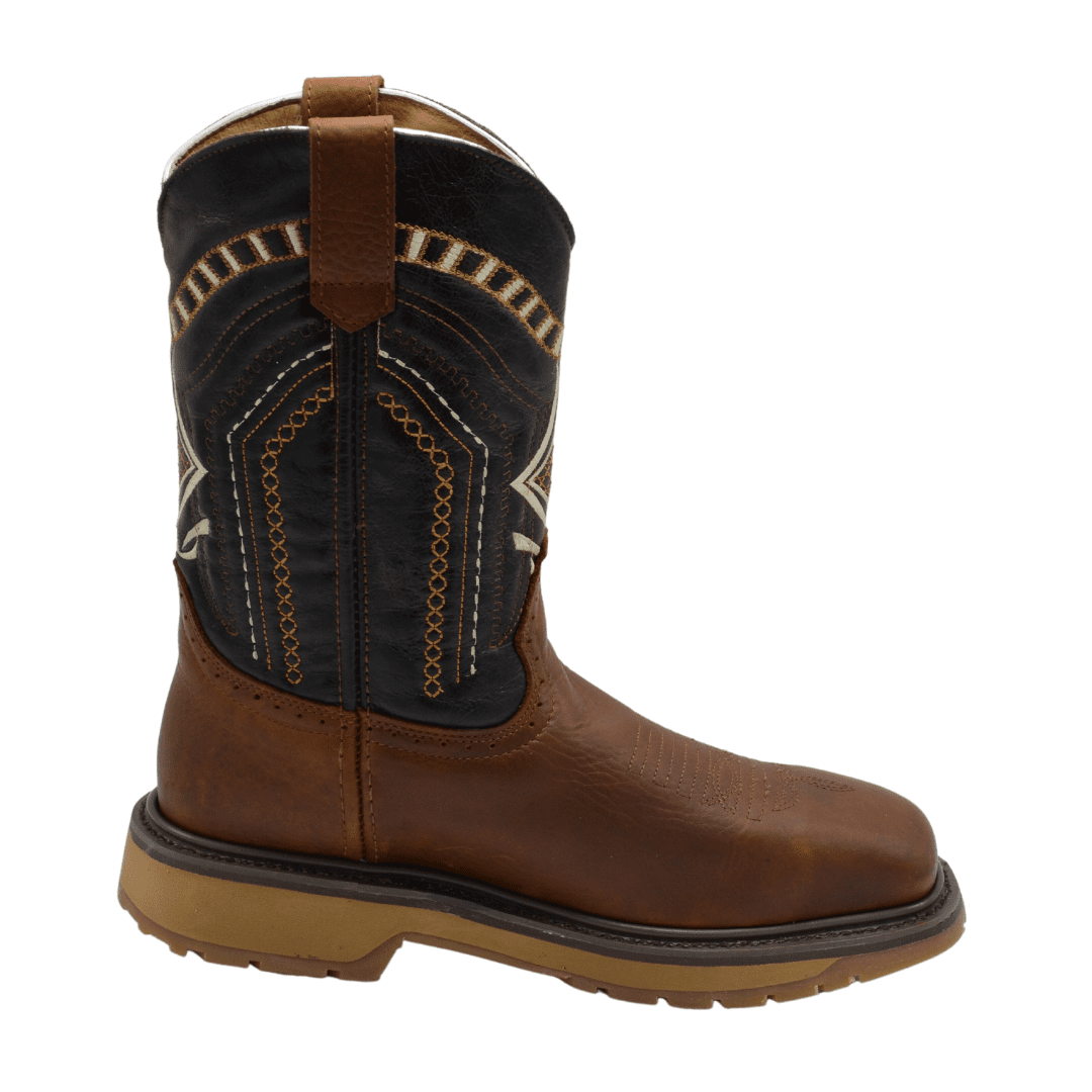 Sb5001 Bota Silver Bull Punta Cuadrada Steel Toe Cafe Rustico Horma Ee Amplia-Se Recomienda Medio Numero Menos