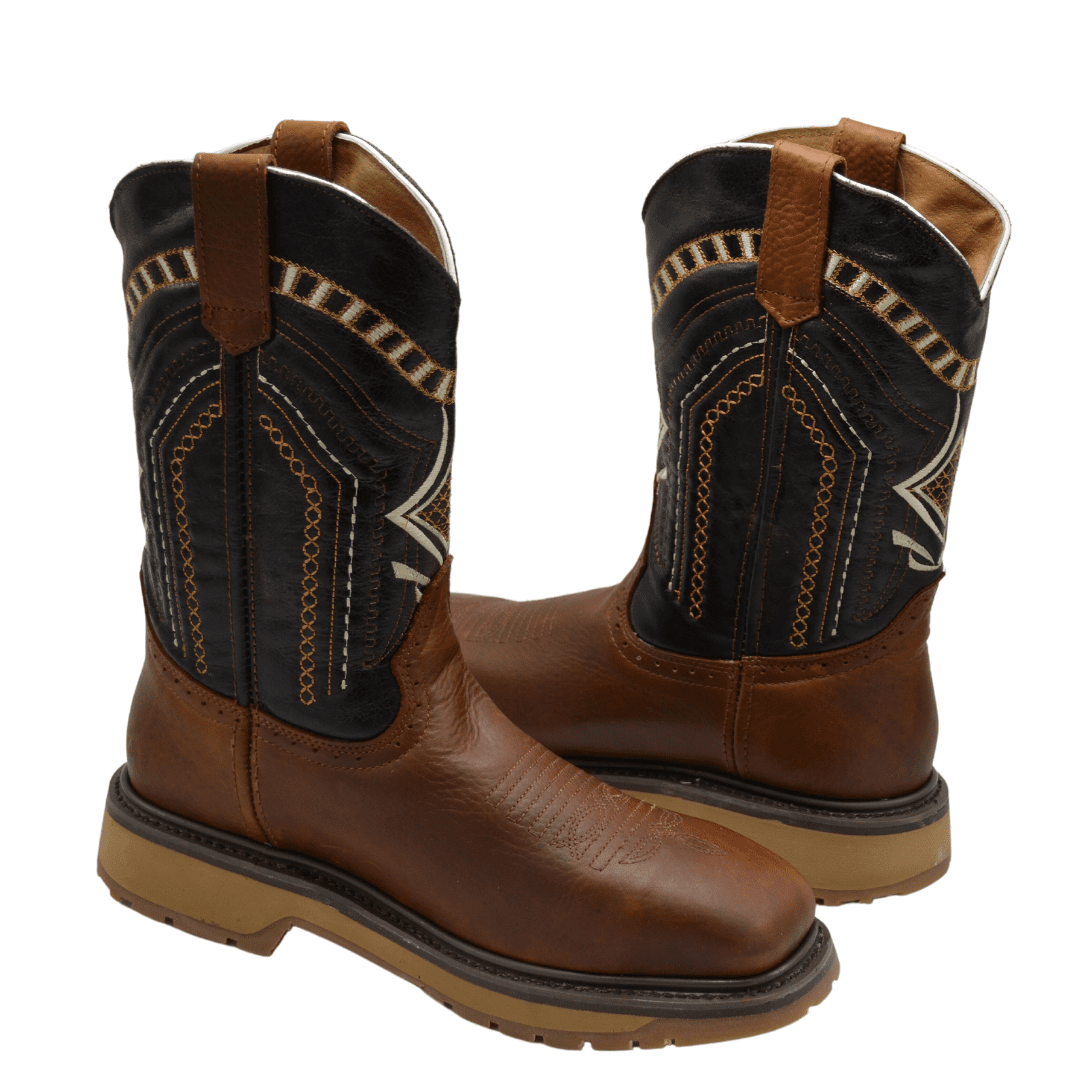 Sb5001 Bota Silver Bull Punta Cuadrada Steel Toe Cafe Rustico Horma Ee Amplia-Se Recomienda Medio Numero Menos