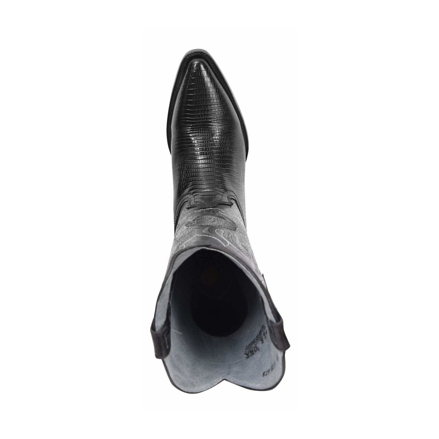 913 Bota Vaquera Punta J Imitacion Armadillo Negro