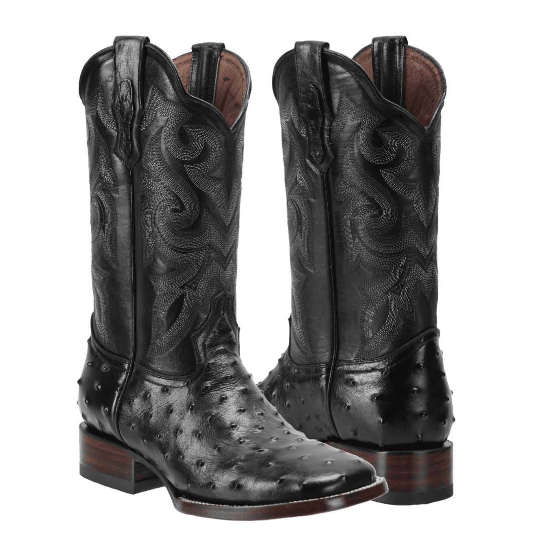 BD701 Bota Rodeo Avestruz Clon Negro
