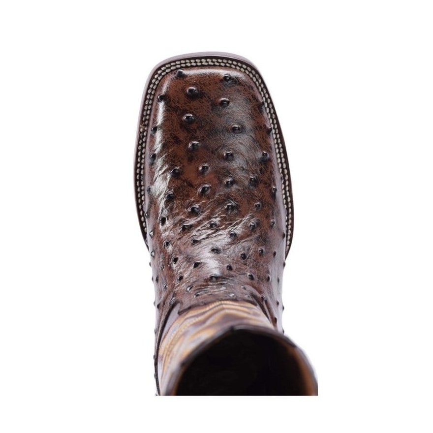 BD701 Bota Rodeo Avestruz Clon Café
