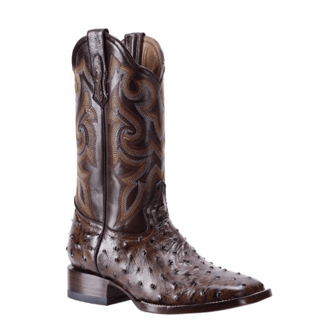 BD701 Bota Rodeo Avestruz Clon Café