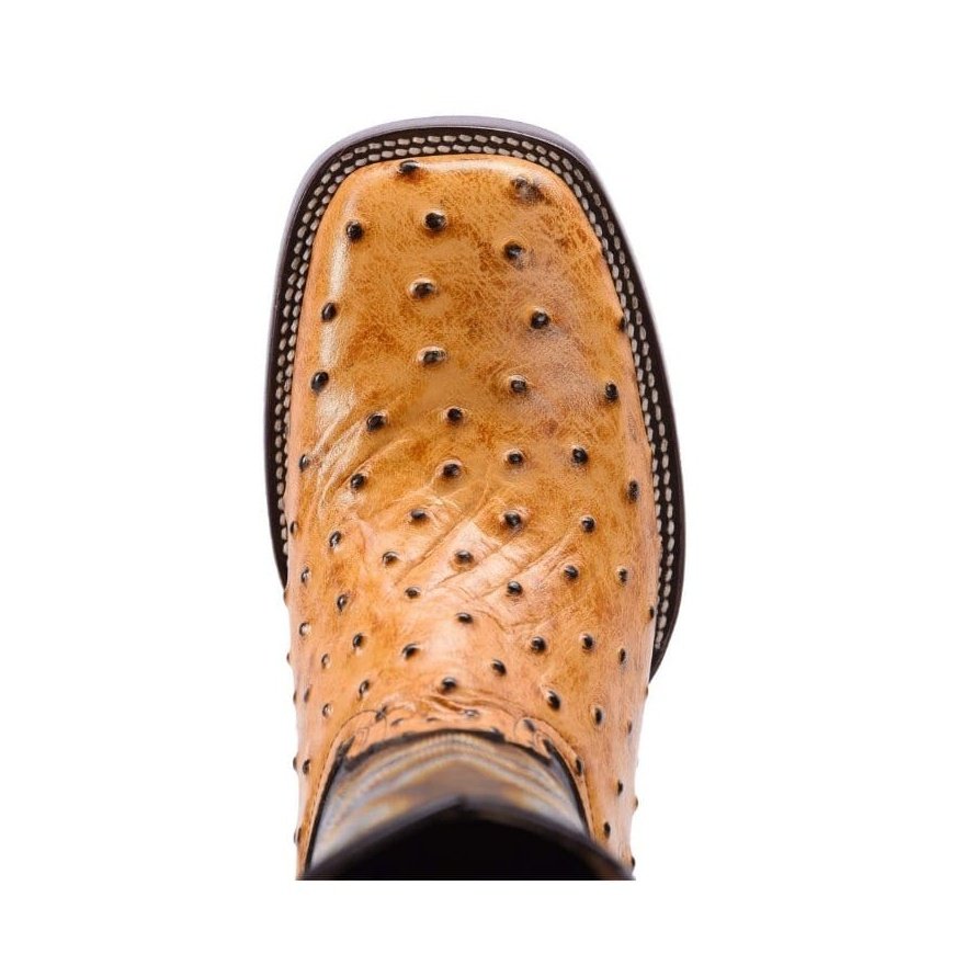 BD701 Bota Rodeo De Avestruz Clon Mantequilla