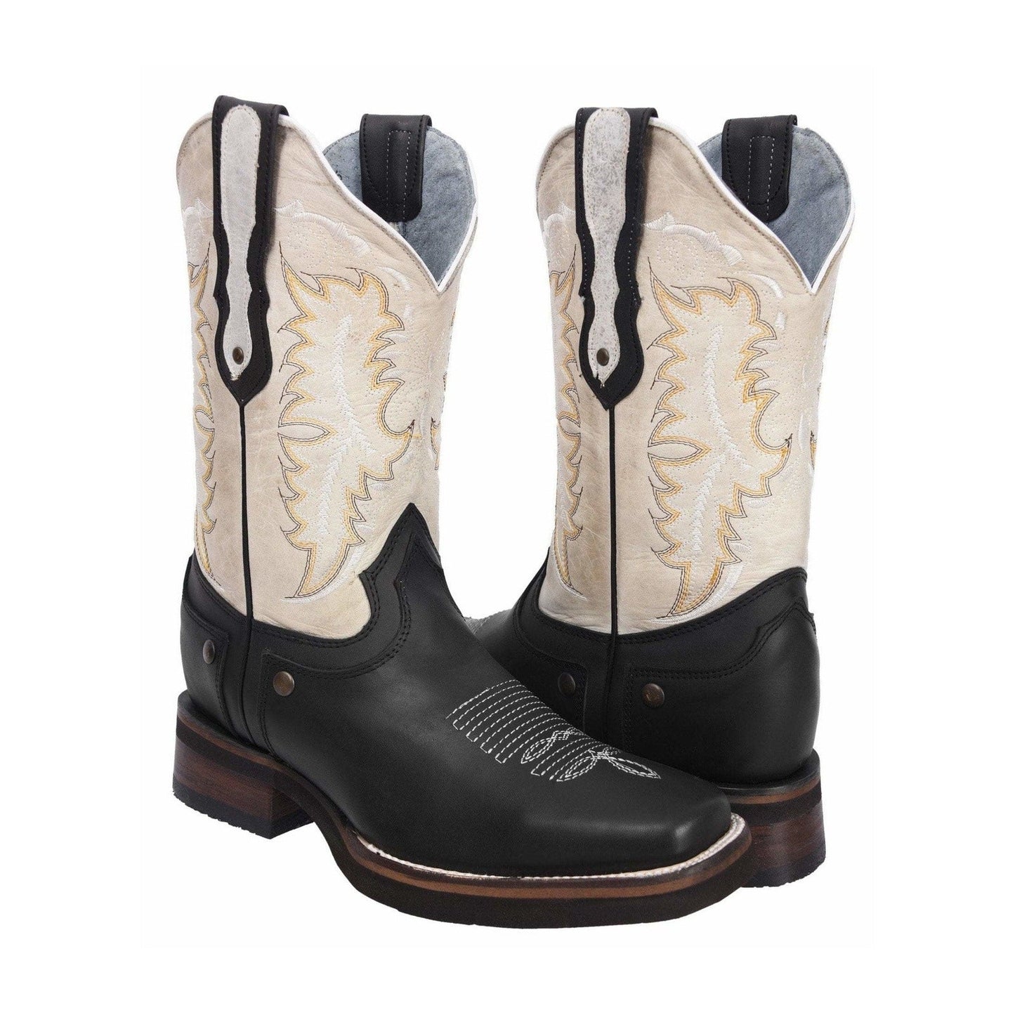Sg512 Bota Rodeo Suela Hule Negro Horma Ee Amplia-Se Recomienda Medio Numero Menos