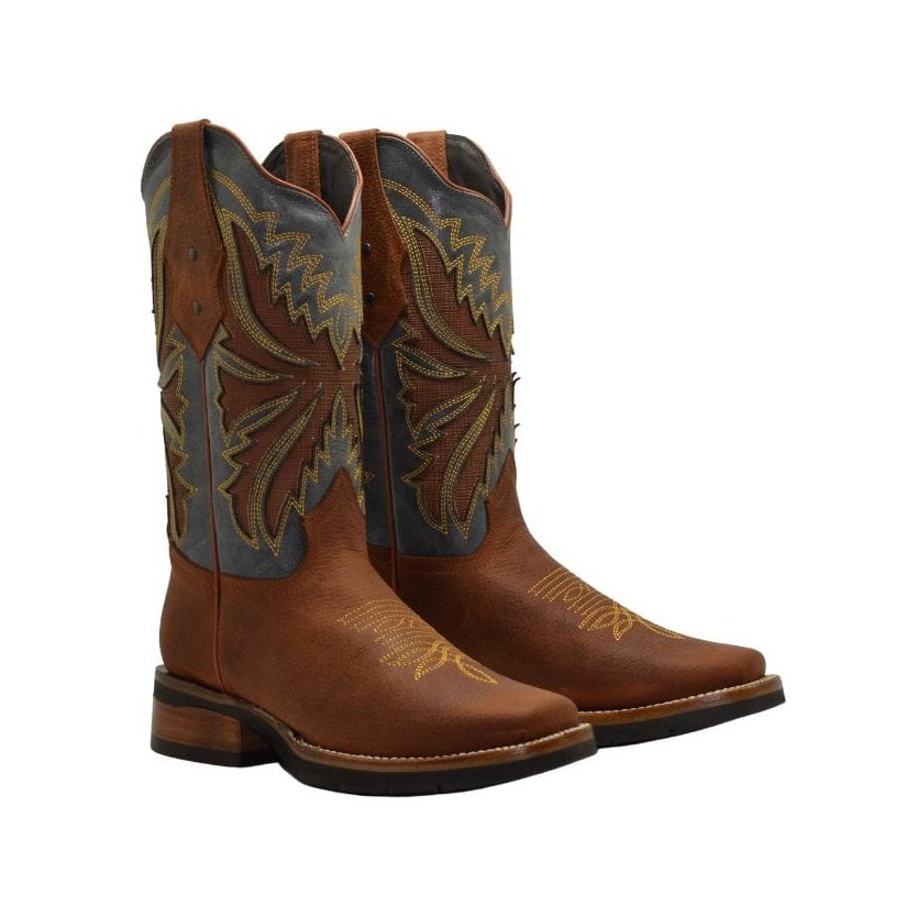 SG518 Rodeo Square Toe Boot Honey Rubber Sole