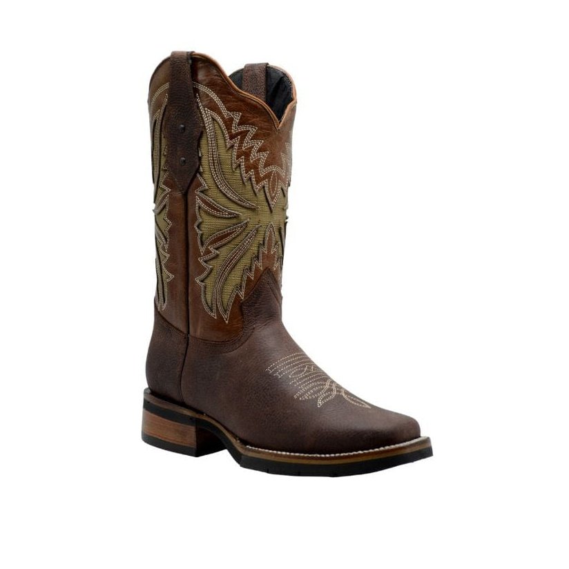SG518 Rodeo Square Toe Boot Brown Rubber Sole