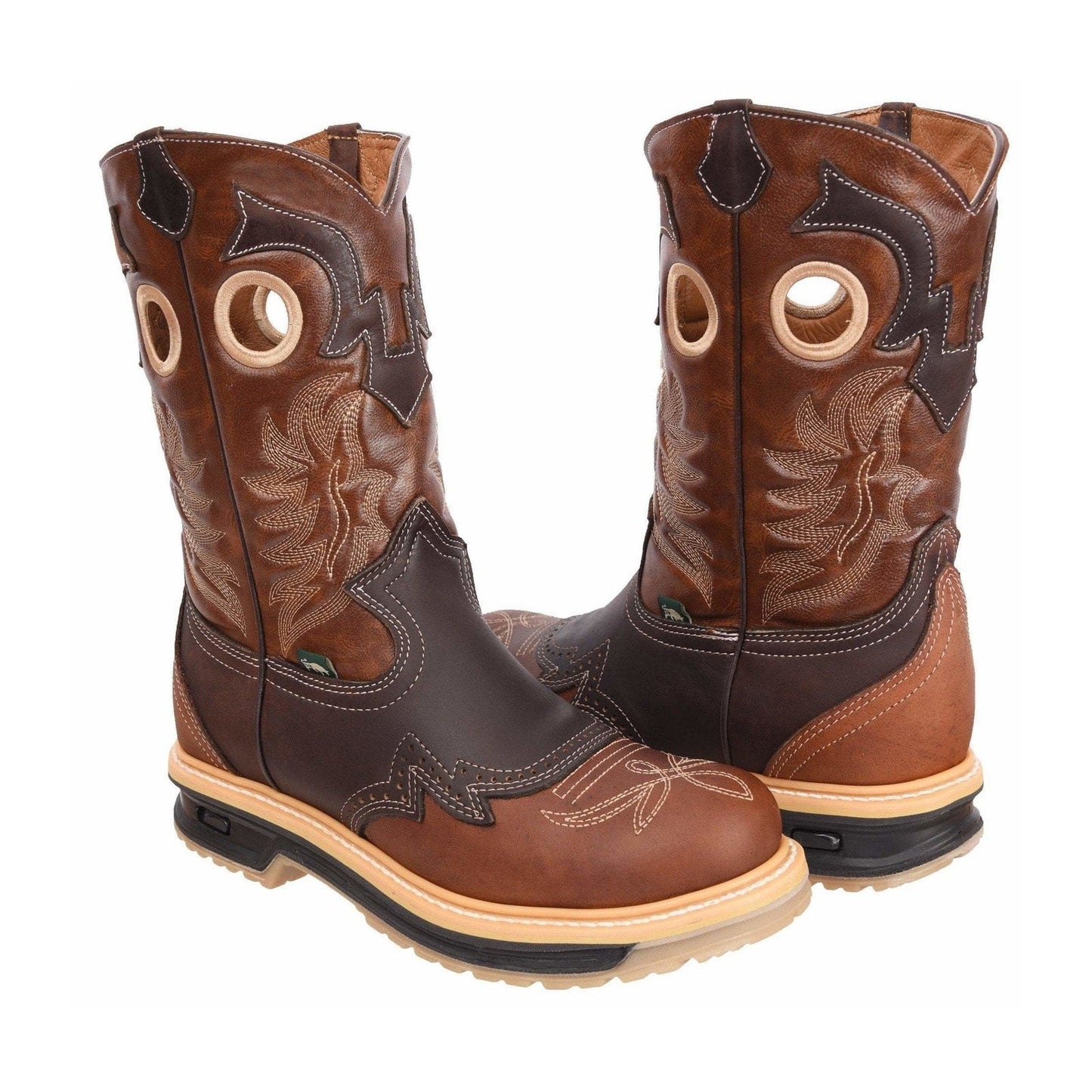 Sb6035 Cafe Silver Bull Rodeo Work Horma Ee Amplia-Se Recomienda Medio Numero Menos