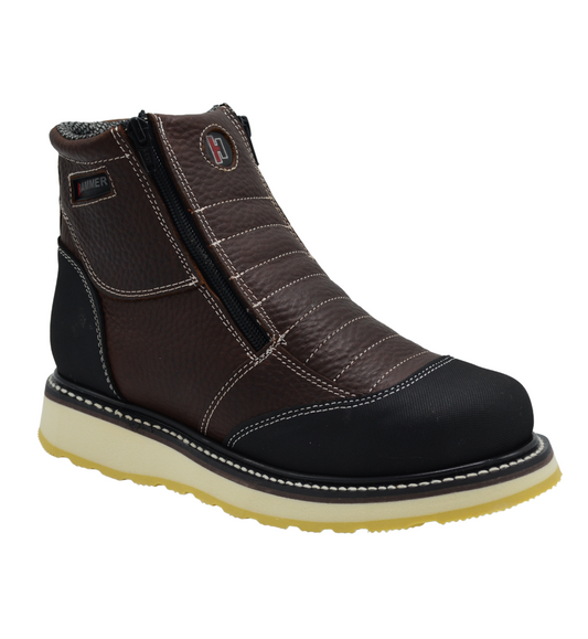 Ultra Flex 6" Zipper Double Density Work Boots Brown/Black